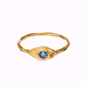 Maanesten Argos Ring - 925 forgylt sølv, labradoritt