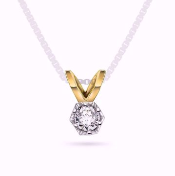 EC 1914 Enstens Diamantanheng Tulipan - 585 gult og hvitt gull 0,25 ct. TWSI.