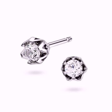 Tulipan Enstens Diamantøredobber - 585 hvitt gull 0,50 ct. TWSI