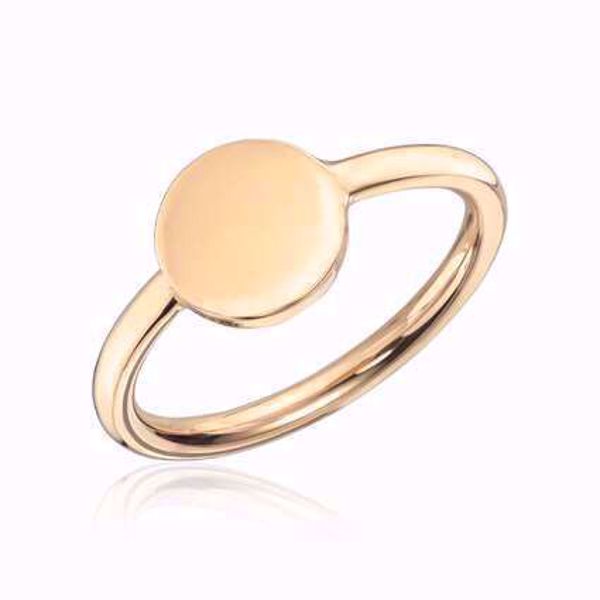 Signetring, rund topp - 585 gult gull.