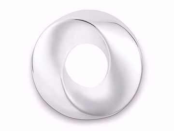 Sirkelformet anheng i sølv med polert overflate