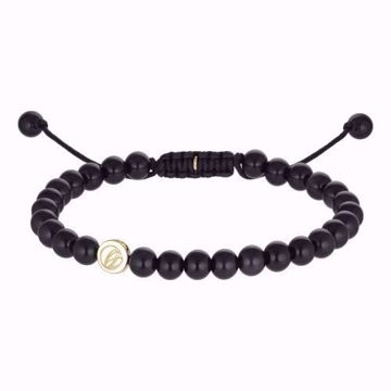 Heiring Viro armbånd med obsidian og gullmynt - 585 gult gull.