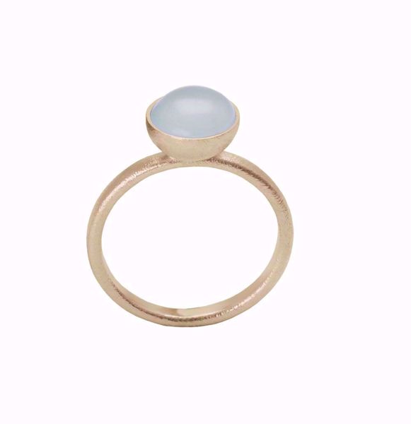 Heiring Warna gullring med akvamarin - 585 gult gull.