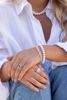 Diamantring, rosett - 585 hvitt gull med safir og diamanter 0,16 carat WSI