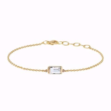 Heiring Square Gullarmbånd med hvit topas - 585 gult gull.