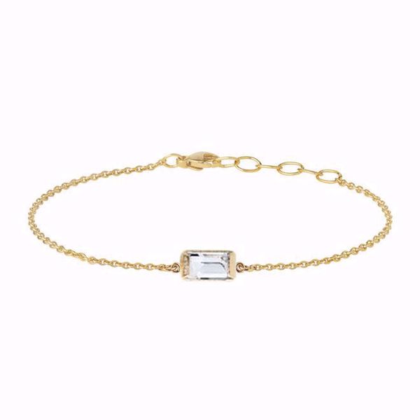 Heiring Square Gullarmbånd med hvit topas - 585 gult gull.