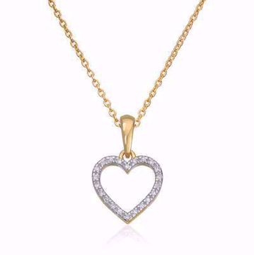Diamantanheng, hjerte - 585 gult gull med 0,05 ct. WSI.