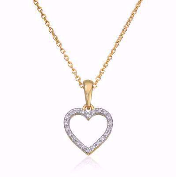 Diamantanheng, hjerte - 585 gult gull med 0,05 ct. WSI.