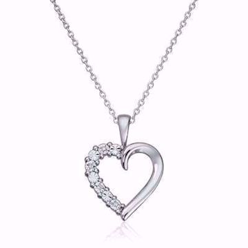 Diamantanheng, hjerte - 585 hvitt gull 0,009 ct. WSI.