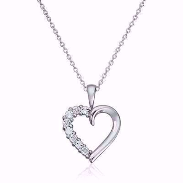 Diamantanheng, hjerte - 585 hvitt gull 0,009 ct. WSI.