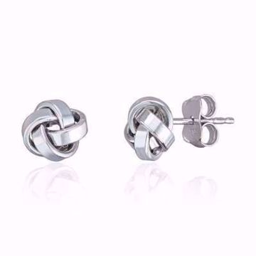 Øredobber Knute i 585 hvitt gull.