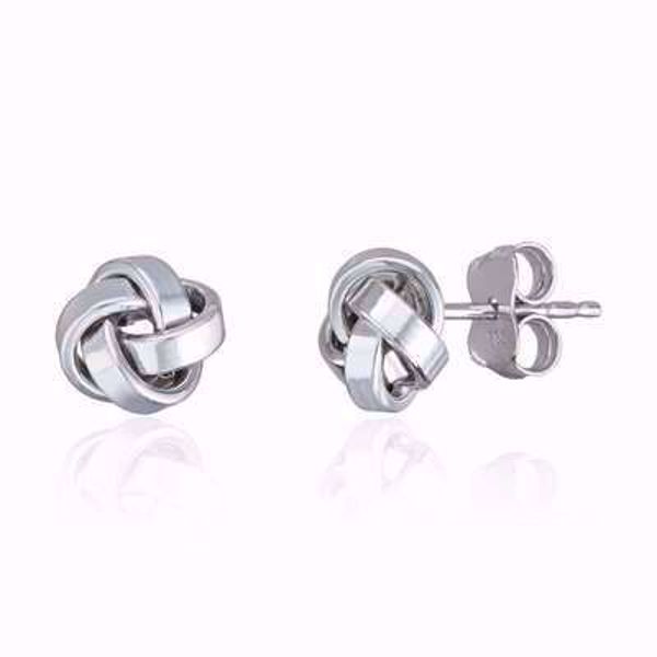 Øredobber Knute i 585 hvitt gull.