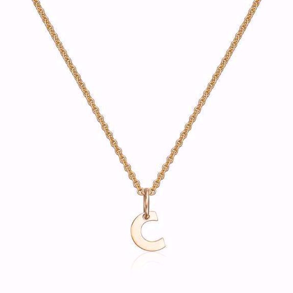 Gullanheng bokstav C - 585 gult gull.