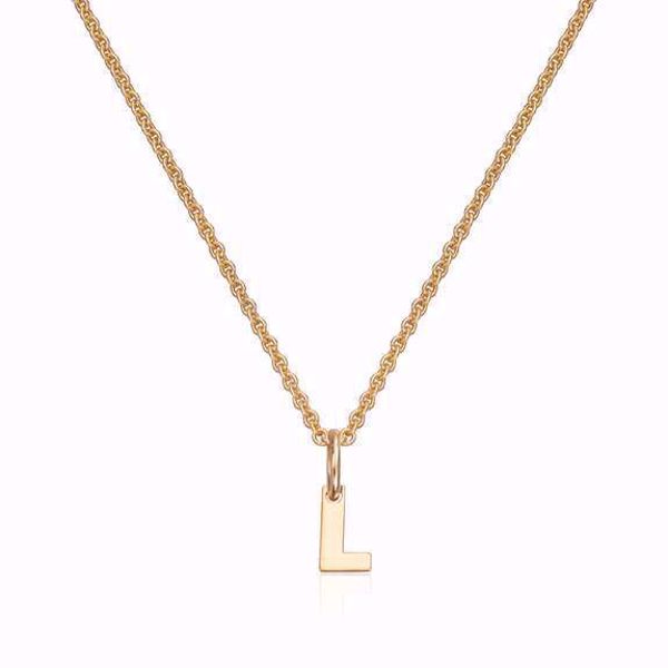 Gullanheng bokstav L - 585 gult gull.