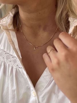 Gullanheng bokstav L - 585 gult gull.