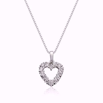 Diamantanheng, hjerte - 585 hvitt gull 0,50 ct. WSI. Kjede selges separat.