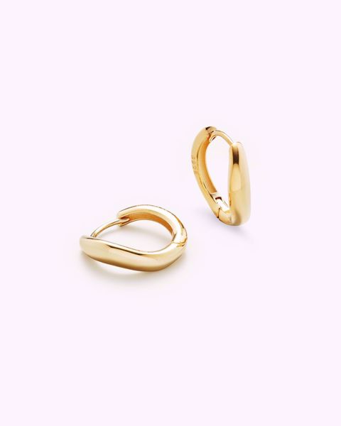 Philippa Studios Wave Hoops Medium, forgylt sølv.
