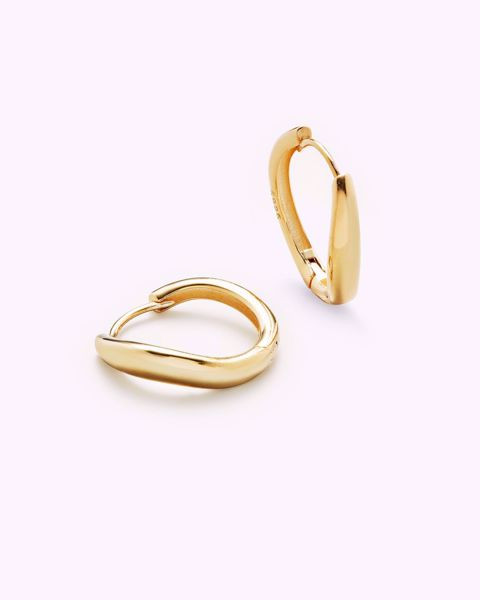 Philippa Studios Wave Hoops Large, forgylt sølv.