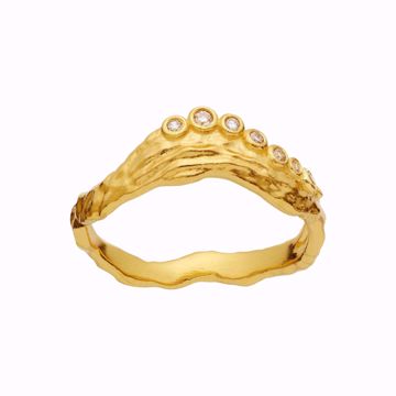 Maanesten Selene Ring, forgylt sølv med zirkonia.