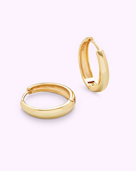 Philippa Studios Dome Hoops X-large, forgylt sølv.