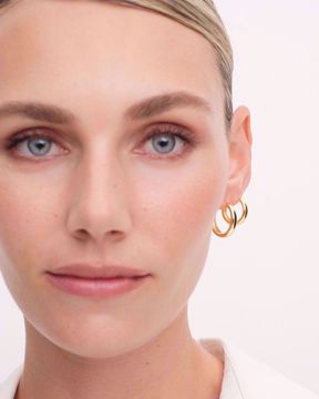 Philippa Studios Dome Hoops X-large, forgylt sølv.