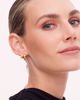 Philippa Studios Dome Satin Hoops Small, forgylt sølv, børstet overflate.
