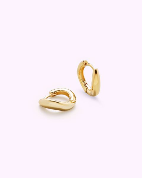 Philippa Studios Wave Hoops Small, forgylt sølv.