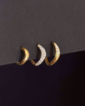 Philippa Studios Wave Hoops Small, forgylt sølv.