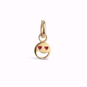 Enamel Copenhagen Funky Smiley Charm, forgylt sølv og emalje.