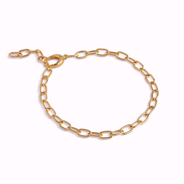 Enamel Copenhagen Medium Charm Armbånd, forgylt sølv.
