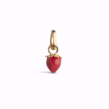 Enamel Copenhagen Charm Sunny Strawberry Red, forgylt sølv. 