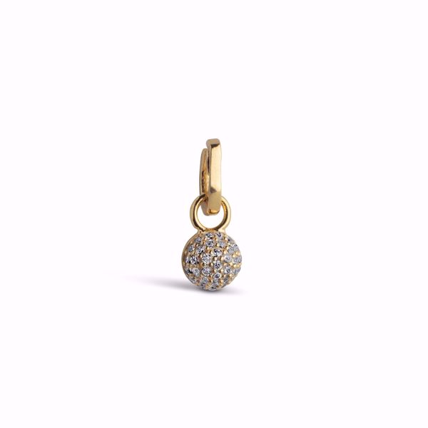 Enamel Copenhagen Charm Disco Ball. Forgylt sølv med zirkonia. 