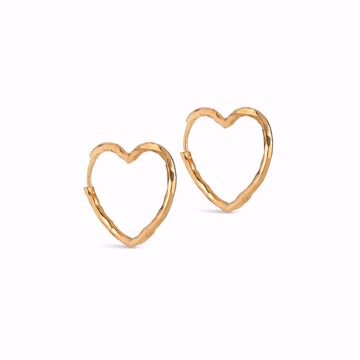 Enamel Copenhagen Øreringer Organic Heart Medium. Forgylt sølv. 
