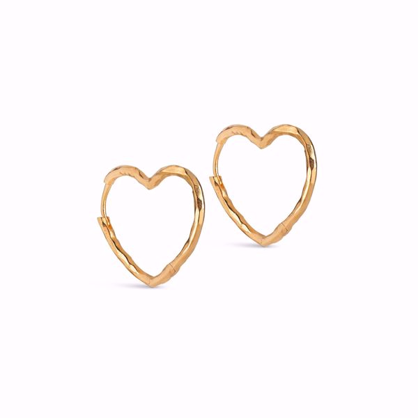 Enamel Copenhagen Øreringer Organic Heart Medium. Forgylt sølv. 