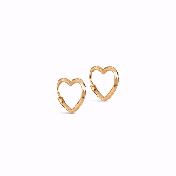 Enamel Copenhagen Øreringer Organic Heart Small. Forgylt sølv. 