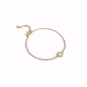Enamel Copenhagen Sunshine Armbånd Daisy. Forgylt sølv med beige emalje. 