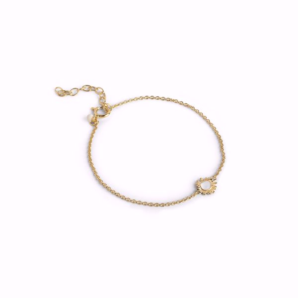 Enamel Copenhagen Sunshine Armbånd Daisy. Forgylt sølv med beige emalje. 