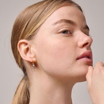 Enamel Copenhagen Lola Bold Øreringer Marine. Forgylt sølv med emalje. 