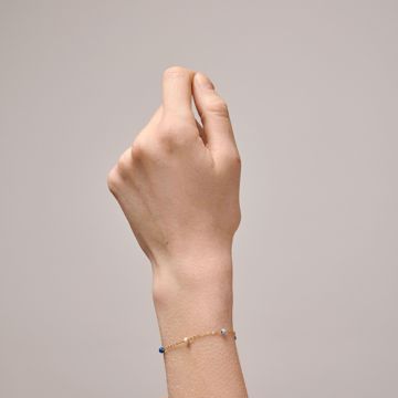 Enamel Copenhagen Lola Bold Armbånd Marine. Forgylt sølv med emaljekuler. 