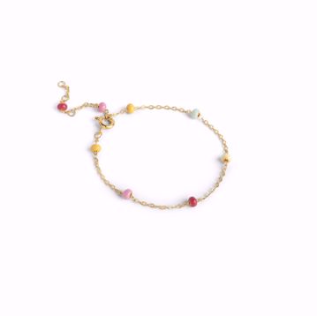 Enamel Copenhagen Lola Bold Armbånd Rainbow. Forgylt sølv med emaljekuler. 