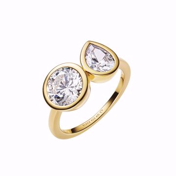 Maria Black You & Me Ring. Forgylt sølv med hvite zirkonia. 