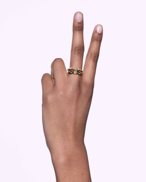 Maria Black Sis Royal Ring. Forgylt sølv med zirkonia. 