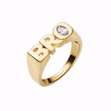 Maria Black Bro Royal Ring. Forgylt sølv med zirkonia. 