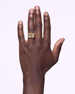 Maria Black Bro Royal Ring. Forgylt sølv med zirkonia. 