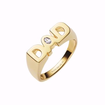 Maria Black Dad Royal Ring. Forgylt sølv med zirkonia. 