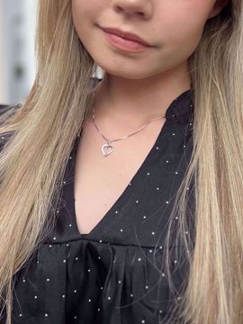 Diamantanheng, hjerte - 585 hvitt gull 0,009 ct. WSI.