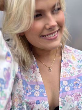 Diamantanheng, hjerte - 585 gult gull med 0,05 ct. WSI.