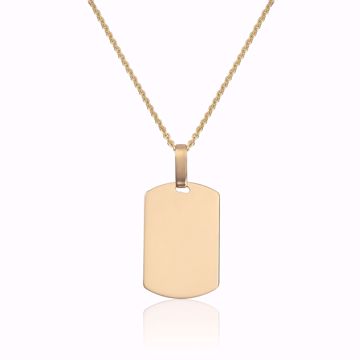 Gullanheng til herre, rektangel - 585 gult gull.