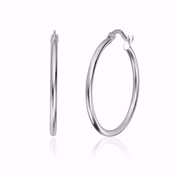 Smale øreringer i 925 sølv 2 x 25 mm. 