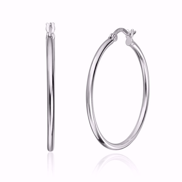 Smale øreringer i 925 sølv 2 x 30 mm. 